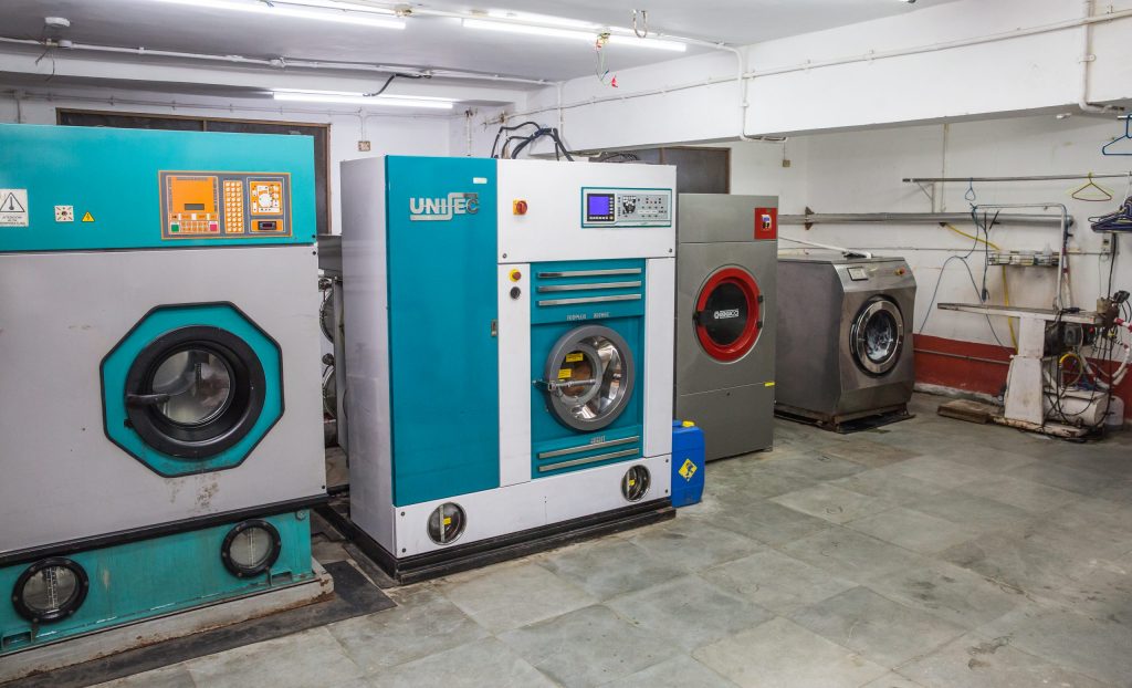 Different Laundry Machineries to show Laundry VS Dry Cleaning difference. 